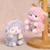 Candy Holder Pendant Plush Seated Sheep Keychain Pendant With Metal Ring Soft Cute Lamb Bag Charm Stuffed Accessory For Backpack