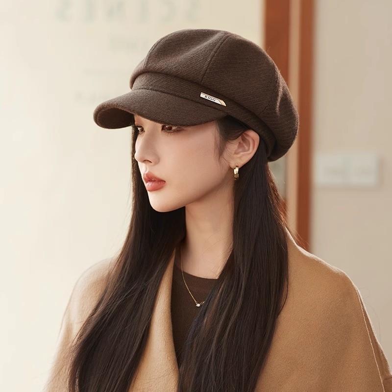 Retro Octagonal Beanie Hat With Cotton Material For Winter Warmth And Windproof Protection