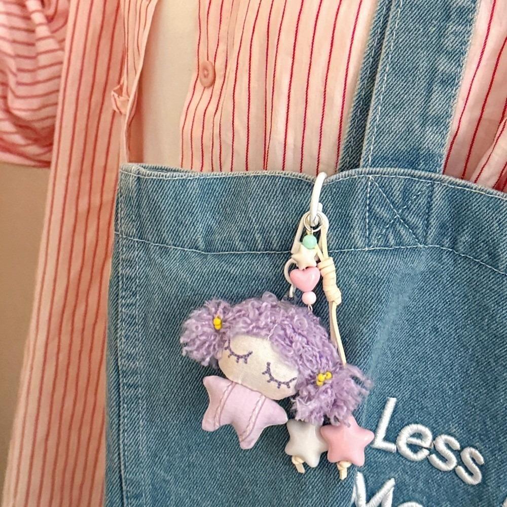 Stuffed Cartoon Bag Pendant Star Car Key Ring Lovely Little Girl Keychain Bag Pendant