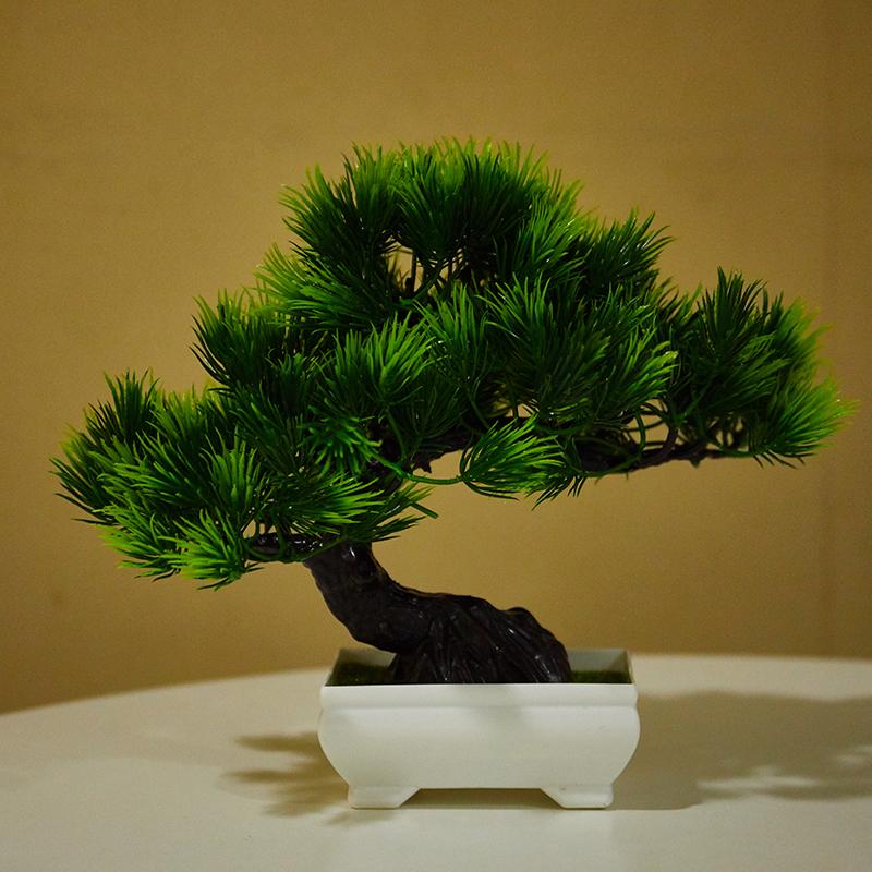 Artificial Plastic Plants Bonsai Small Tree Pot Fake Plant Potted Flower Garden Arrangement Ornaments Room Home Table Decoration