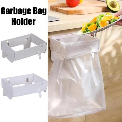 New Wall-mounted Foldable Garbage Rack Home Cabinet Door Bathroom Kitchen Desktop Folding Storage Garbage Bag Holder