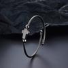 Vintage Religious Bracelet Silver Open Bangle Bracelet Couple Bracelet  Unisex Wear
