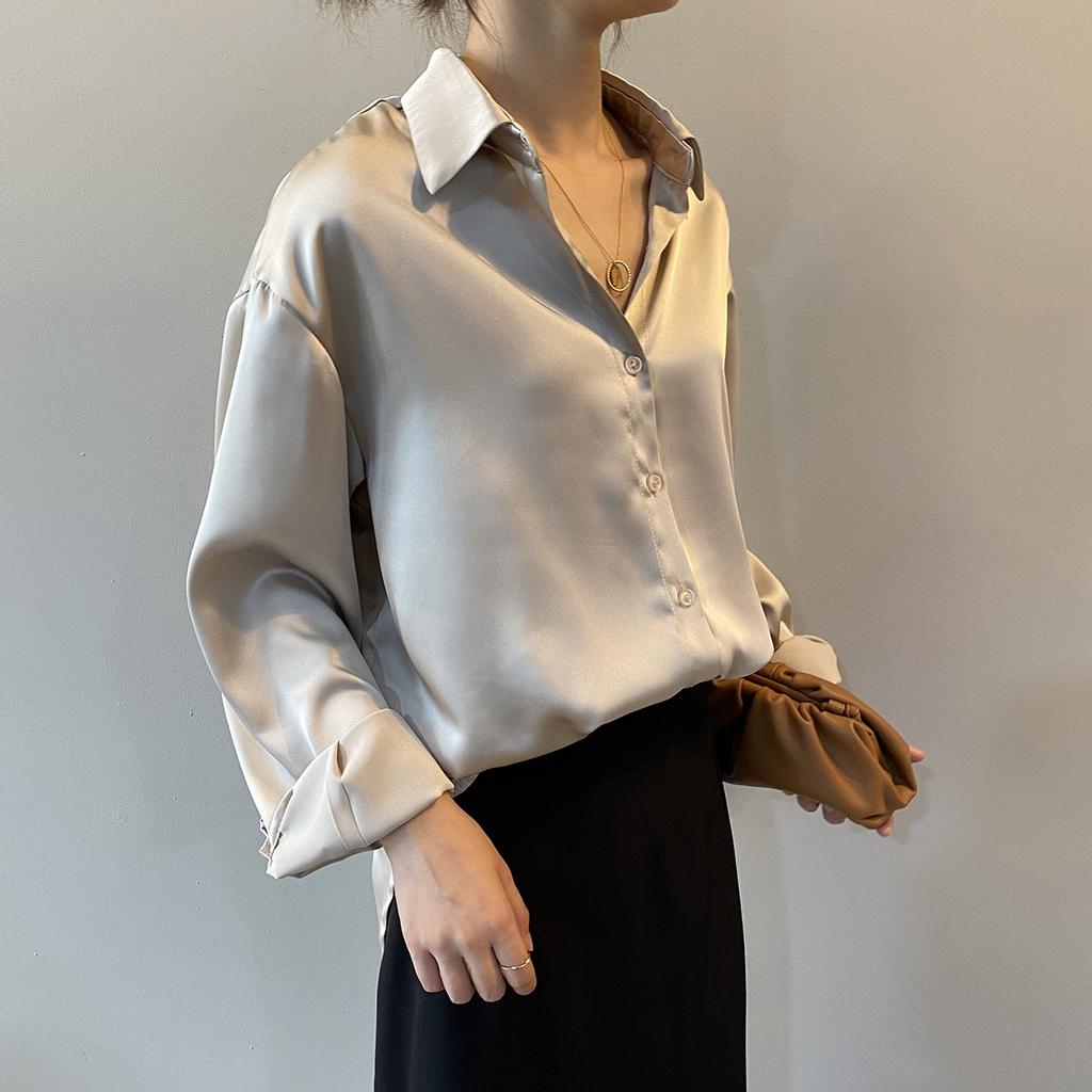 Long Sleeve White Blouses Top Shirt 