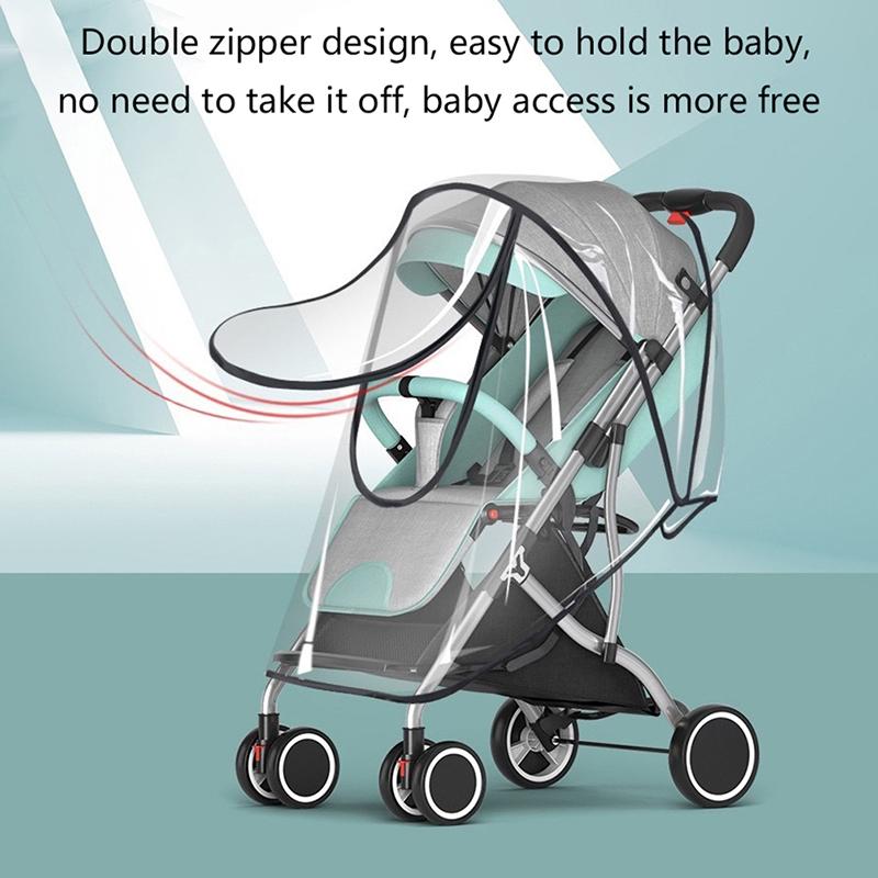 Universal Baby Car Weather Wind Sun Shield Transparent Breathable Rain Cover