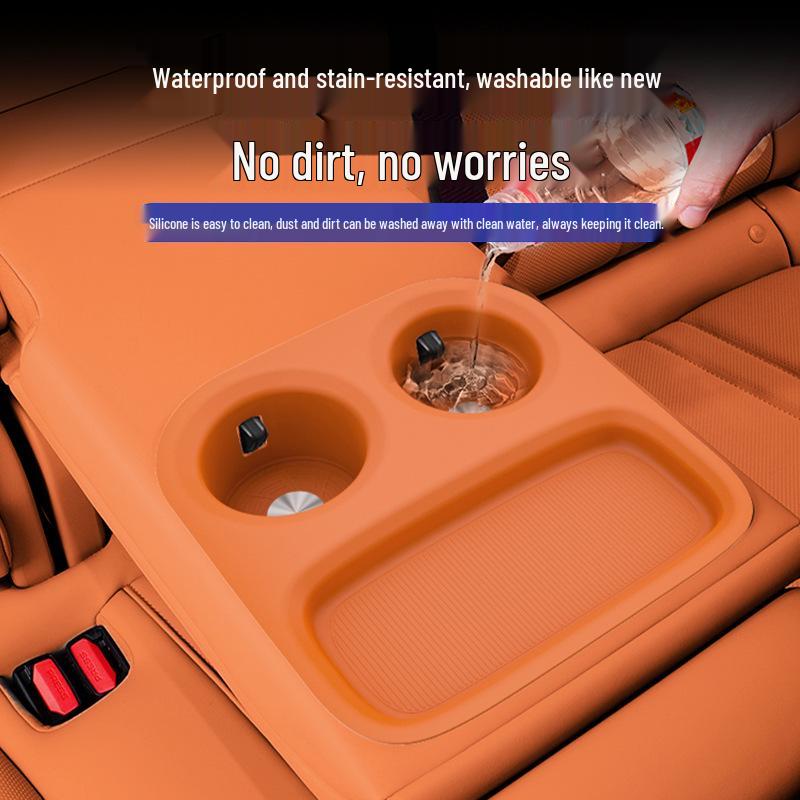 Xiaomi YU7 Rear Cup Holder Silicone Anti-slip Pad & Storage Box Protector