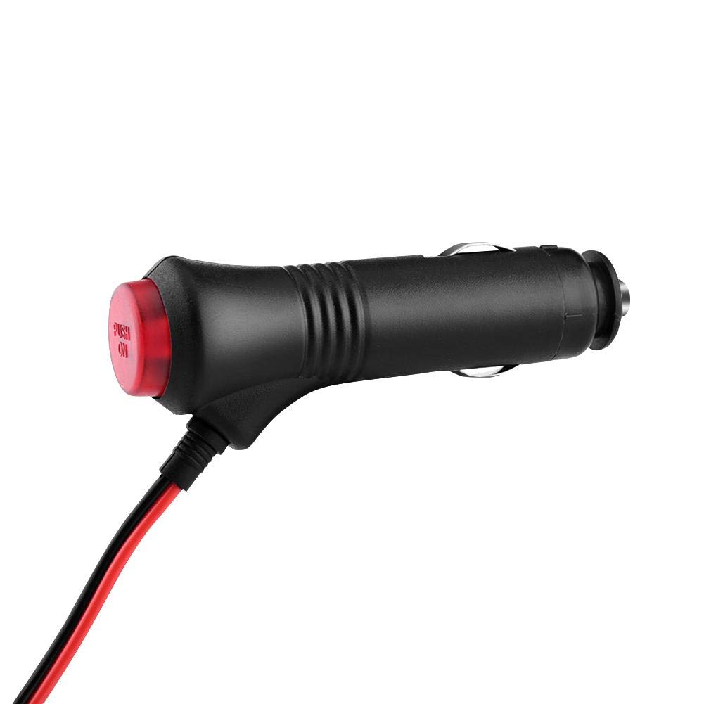 Akozon Cigarette Lighter Plug Wire, 1.5m Male Car with Cigarette Lighter Socket, Power Plug Adapter, On/Off Switch Fuse, , 24v