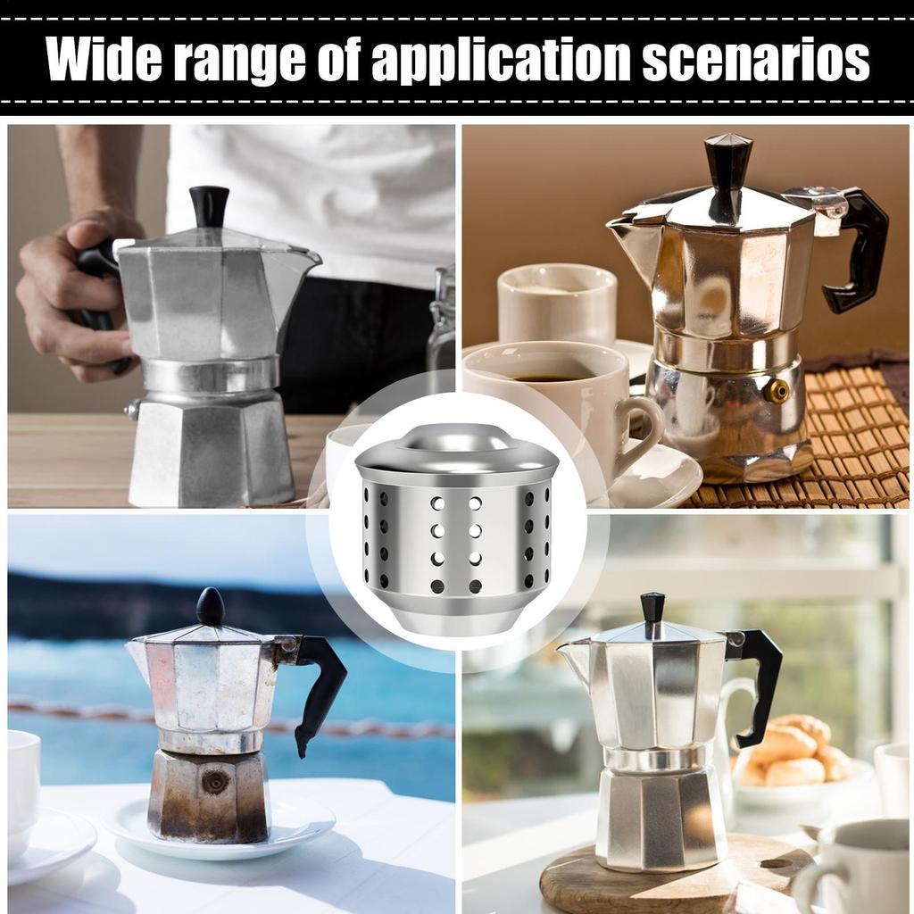 1Pcs Anti-Spray Cap Stovetop Espresso Stainless Steel Moka Pot Anti-Splash Valve Cover Coffee Maker Anti-Splash Guard