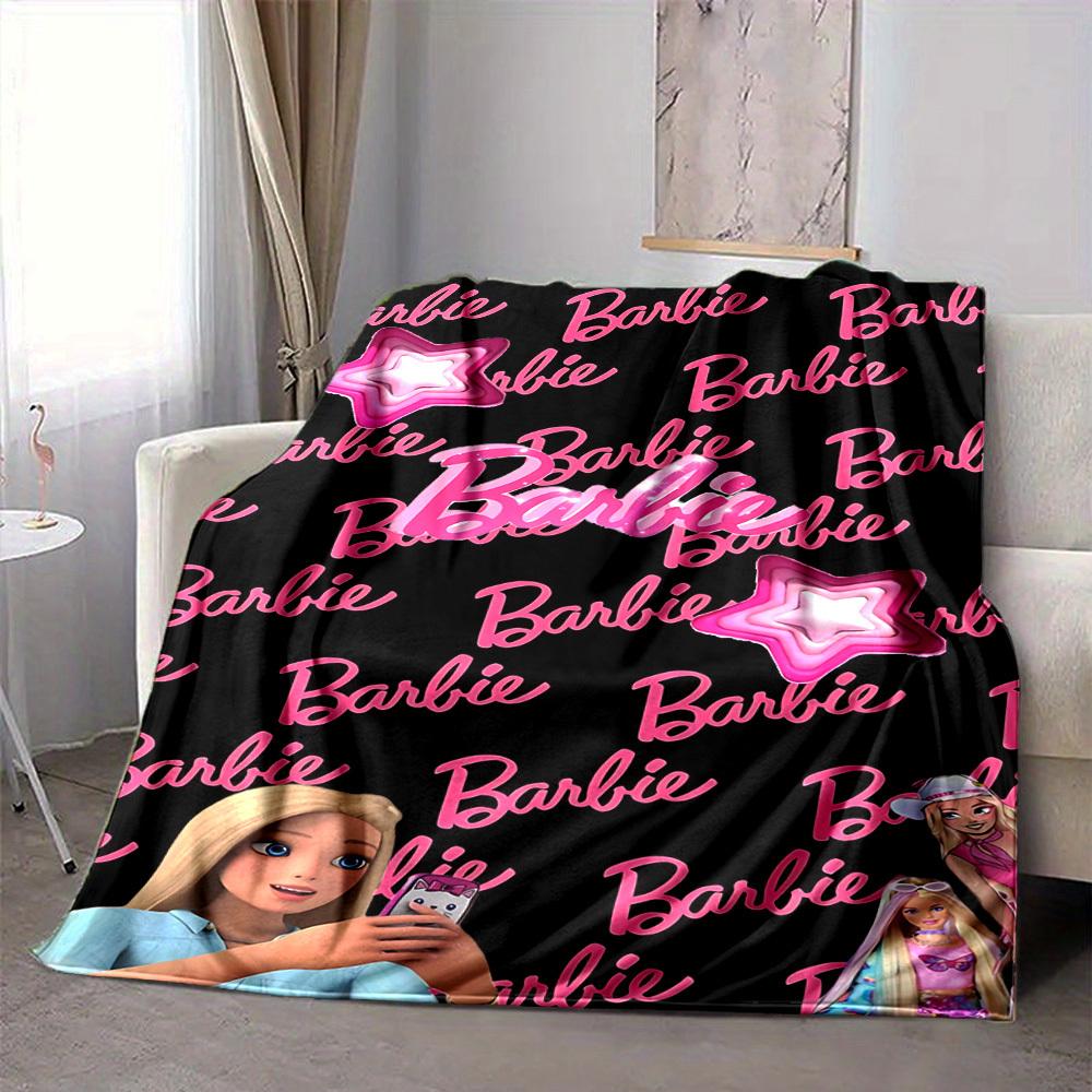 1 peça Cobertor de Flanela Barbie Macio, Quente e Aconchegante para Sofá, Cama, Escritório e Viagem Versátil para Todas as Estações Presente, presente de Natal