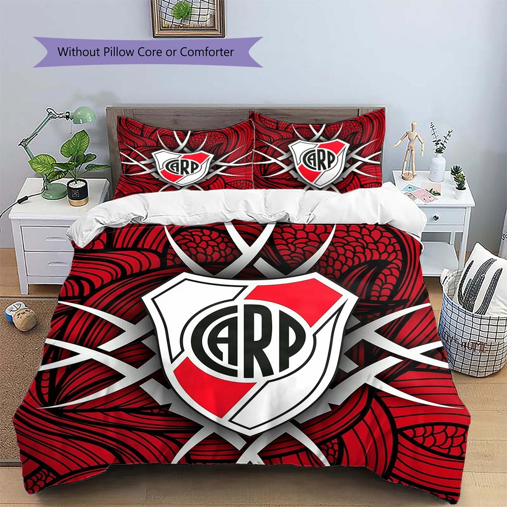 Biancheria da letto con motivo squadra River Plate Decorazione per la casa Regalo di compleanno (1 * copripiumino + 2 * federa, senza nucleo)