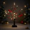 LED Cardinal Little Red Bird Table Decoration Twinkle Tree Lamp for Tabletop Centerpiece Xmas Indoor Home Decor