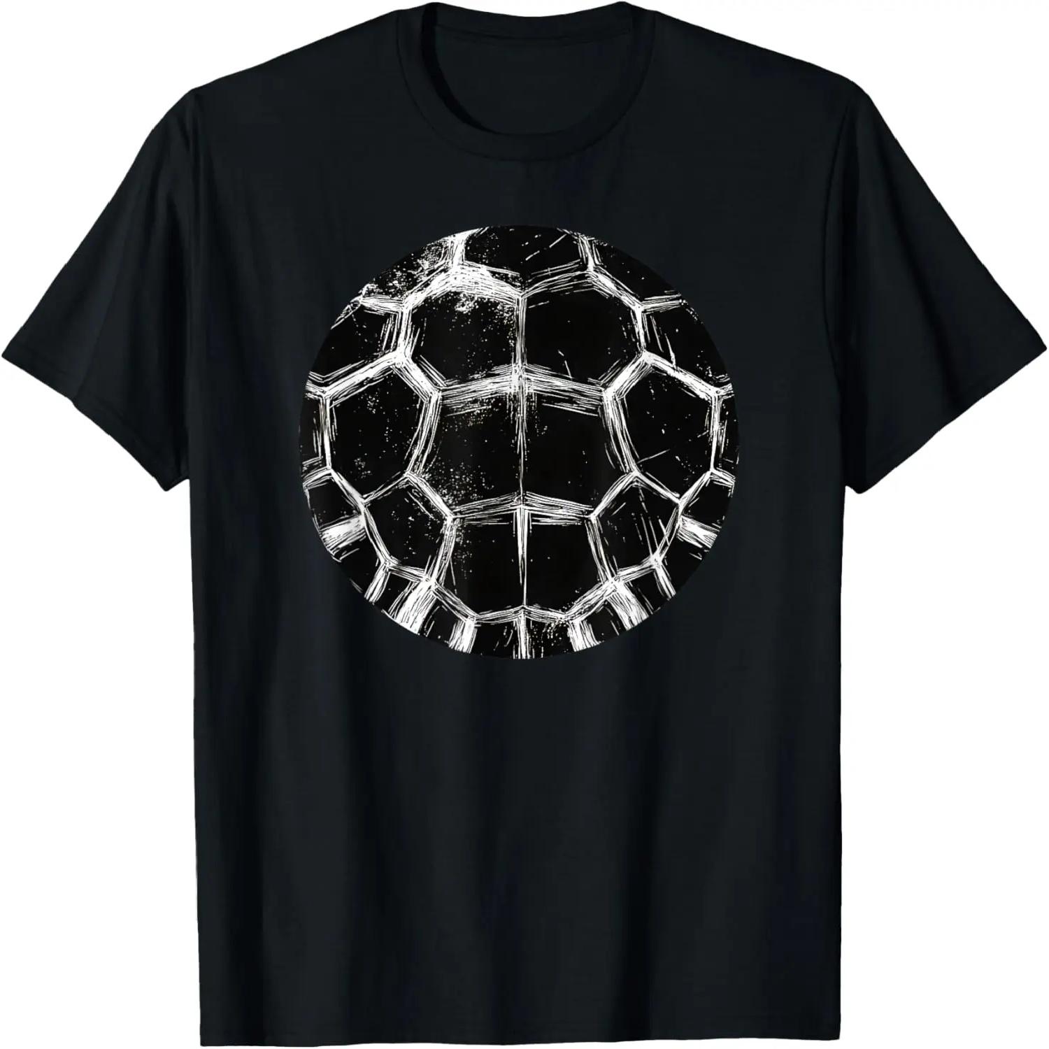 Turtle Shell Pattern Print Black White T-Shirt S
