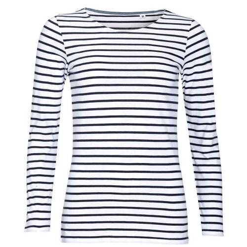 

SOLS Womens/Ladies Marine Striped Long-Sleeved T-Shirt S