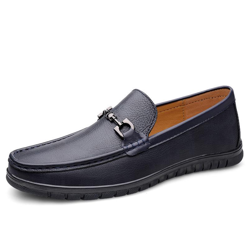 Men s Genuine Leather Slip-On Loafers - Casual & Formal Low-Top Shoes 39