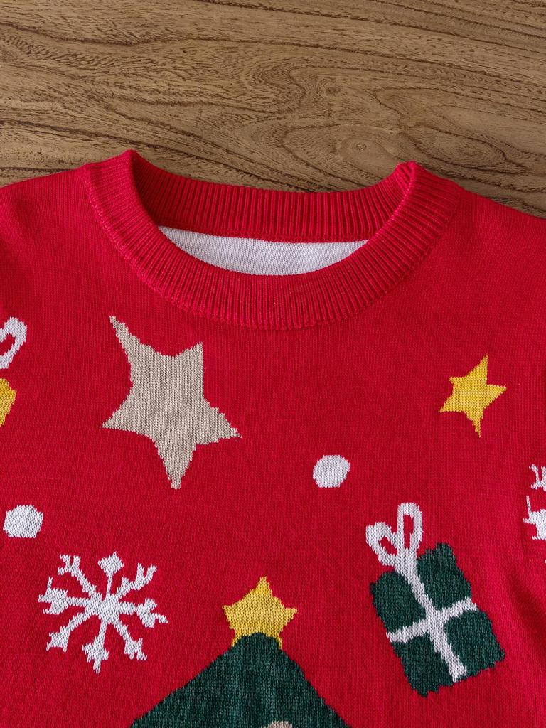 Autumn/Winter Children's Christmas Jacquard Knit Pullover Sweater
