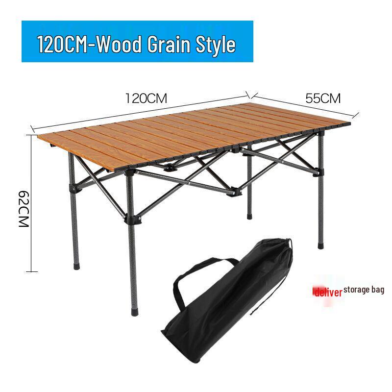 Durable Portable Metal Folding Camping Table for Outdoor, Night Market, Car-Mounted, and Barbecue Use