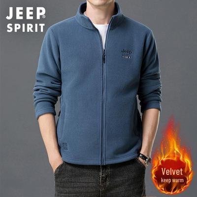 Men's Jeep Autumn/Winter Fleece Hoodie Jacket 3611