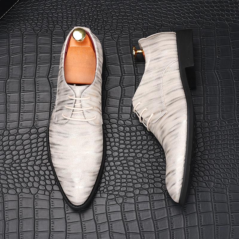 Luxury Designer Gentleman Pointed Toe Lace Up Business Casual Shoes Men Flats Homecoming Wedding Dress Prom Zapatillas Hombre