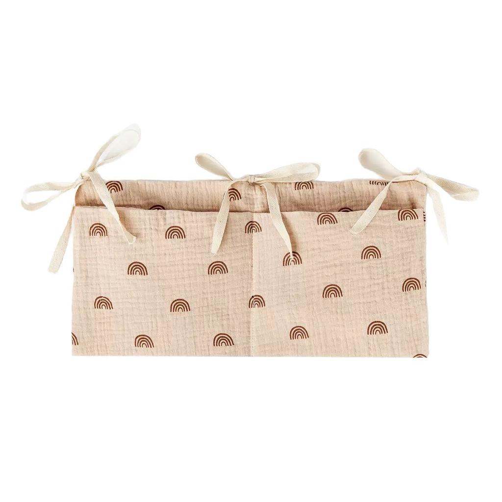 Baby Crib Organizer Cot Caddy Bed Storage Bag 2 Pockets Bedside Hanging Diaper Nursery Toys Bag Diapers Stroller Organize