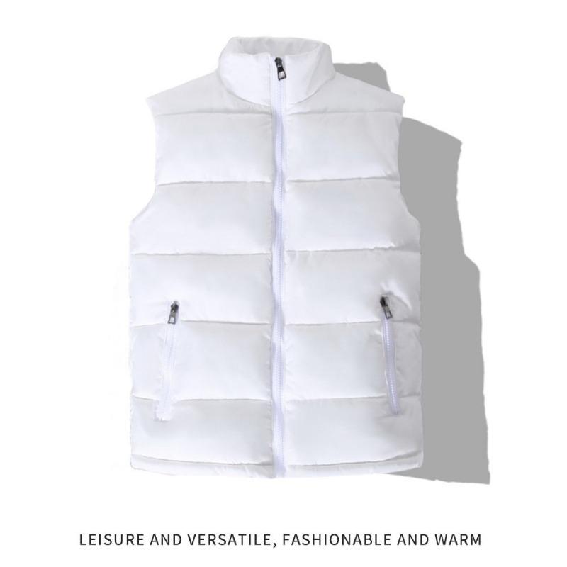 Gilet Giacca in Cotone da Uomo Autunno Inverno Funzionale Largo Senza Maniche Ispessito Caldo Collo Rialzato