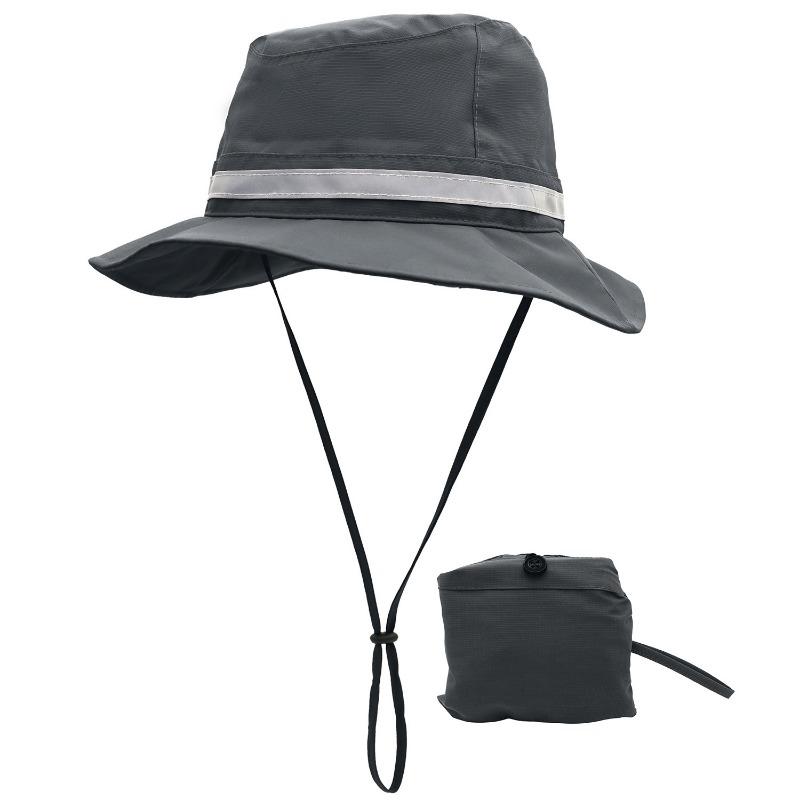New Hat Men's Quick-drying Sunscreen Bucket Hat Outdoor Waterproof and Rainproof Integrated Storage Sun Hat Spring and Summer