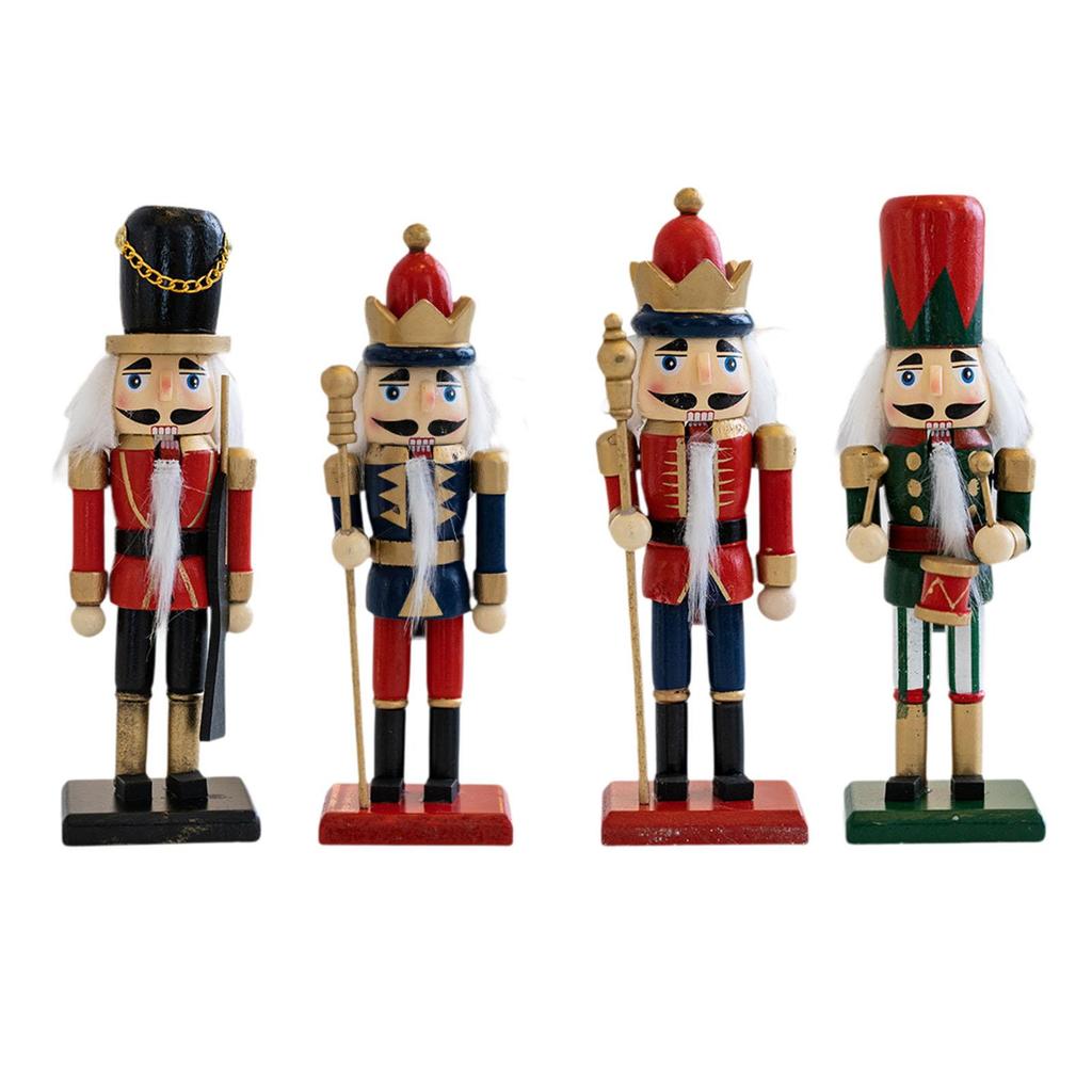 Wooden Christmas Nutcracker Traditional Classic Decoration Christmas Ornament for Kids Gifts Home Centerpiece Parties Table