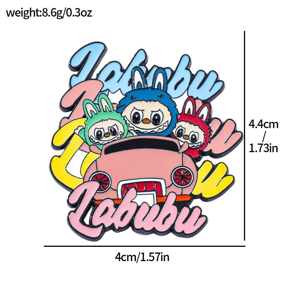 Fun creative personality rabub metal badge labubu rabbit alloy drip brooch accessories pin decoration