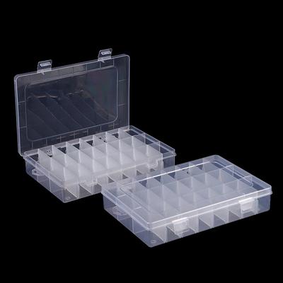 Transparent 24 Grids Storage Box Plastic Embroidery Floss Bobbins Bead Organizer