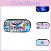 Stitch Pencil Case With Dual Zipper Polyester Storage For Kids And Students