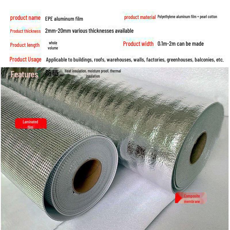 Waterproof Heat-Insulating Pearl Cotton for Pipe, Roof, and Seafood Storage with Antifreeze Aluminized Film
