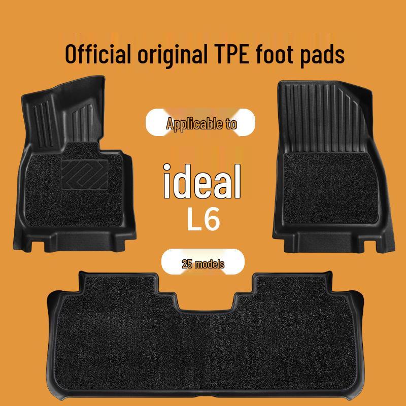 Custom TPE Double-Layer Carpet Floor Mats for 2024-2025 Li Auto L6, Fully Enclosed Design Single Layer TPE