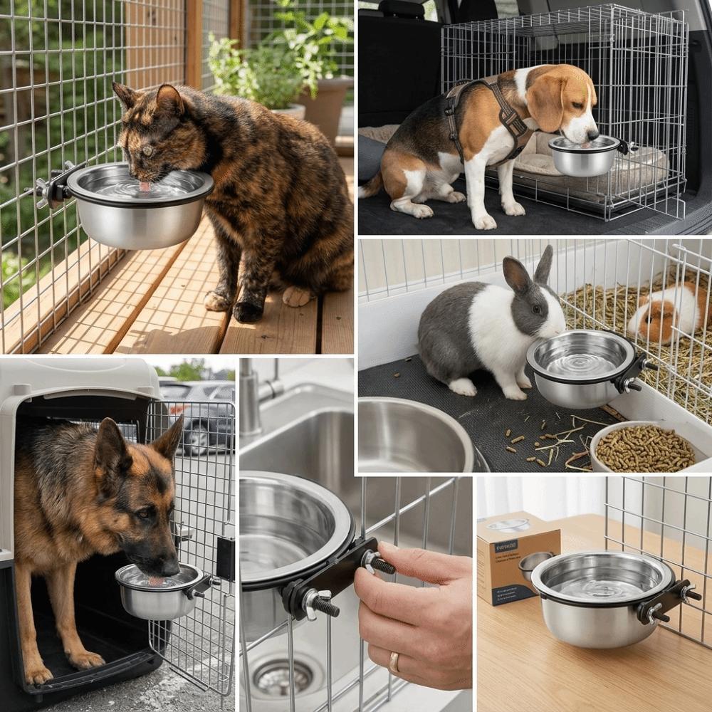 

Crate Hanging Mount Pet Hanging Bowl Cat Wall Mount Feeder Indoor Daily Feeding 13CM