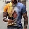 Mens Streetwear 3D Digital Print Graphic Tee Loose Fit Casual Short Sleeve T-Shirt Youth Fashion