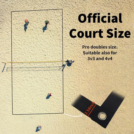 Linii de Volei pe Plajă 26.3' x 52.6' pentru Nisip Linii de Limită Lățime 2.5inch