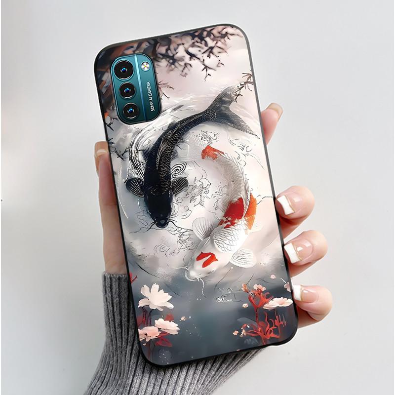 For Nokia G21 G11 Plus Case Cute Love Rabbit Cartoon Black TPU Silicone Soft Cover For NokiaG21 G 11 G11Plus Bumper Phone Case
