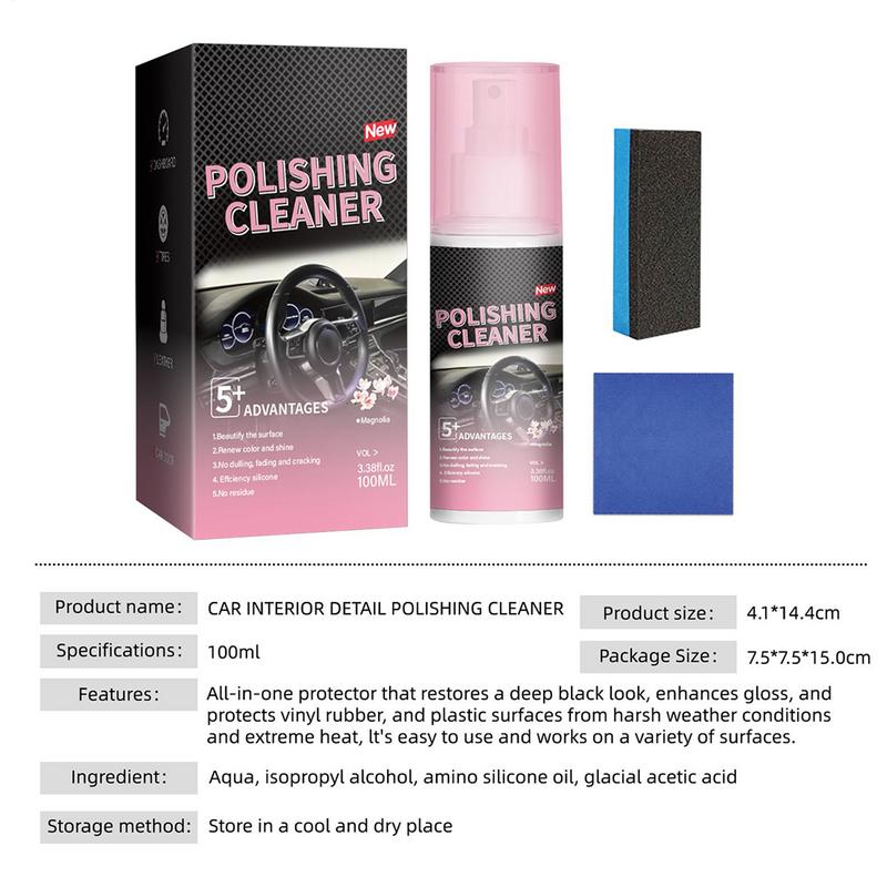 100ml Automotive Interior Polishing Agent Car Detailer And Cleaner Renewal Decontamination Maintenance Remove Stains Agent
