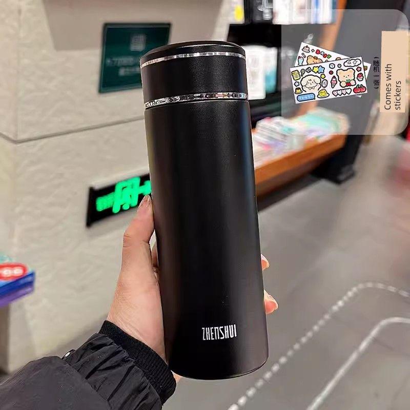 Simple Large-Capacity Thermos Cup for Girls, High-Looking 2024 New Style Water Cup, Portable Cold-Keeping Cup for Men, Car-Mounted Tea Cup
