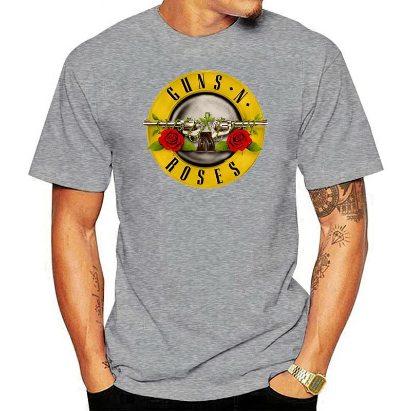 T-Shirt Tee-shirt Homme Tops Men Cotton T Shirt Summer Tshirt Guns N Roses Bullet Logo Black Men'S Graphic