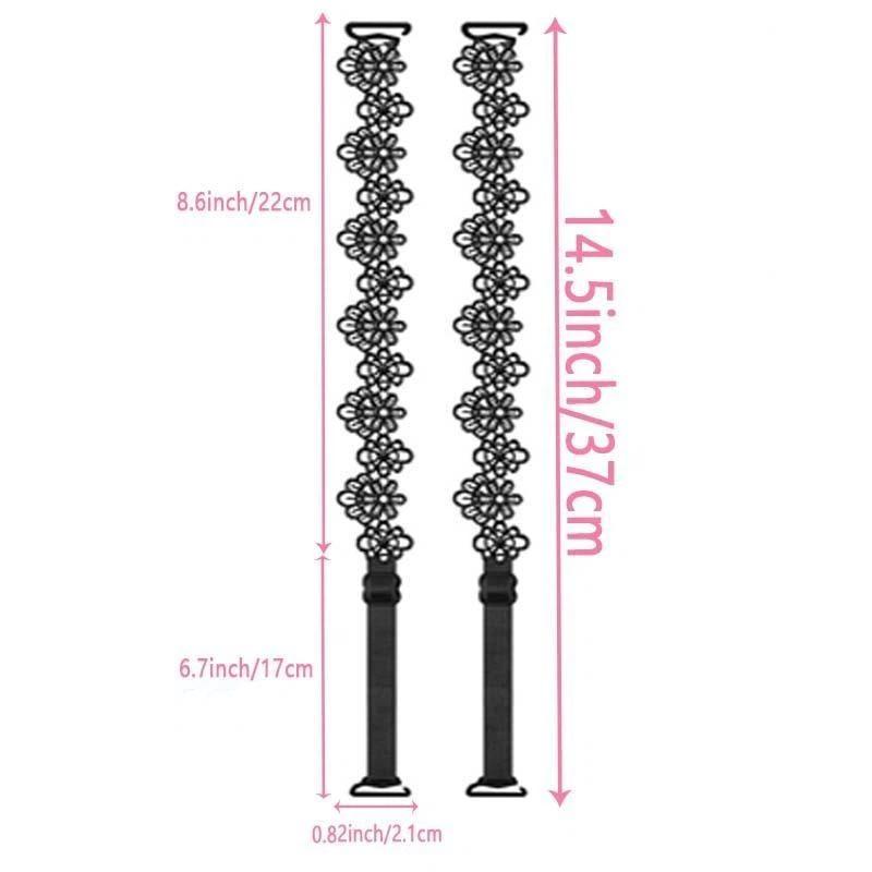 1Pair Lace Flower Decor Bra Straps, Adjustable Versatile Anti-Slip Shoulder Strap For Women'S Lingerie And Bra Accessories