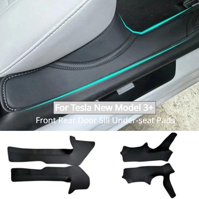 Front Rear Door Sill Under-seat Pads and Anti Kick Panel and Rear Anti Kick Pad For Tesla Model 3 Highland 2024 Accessories