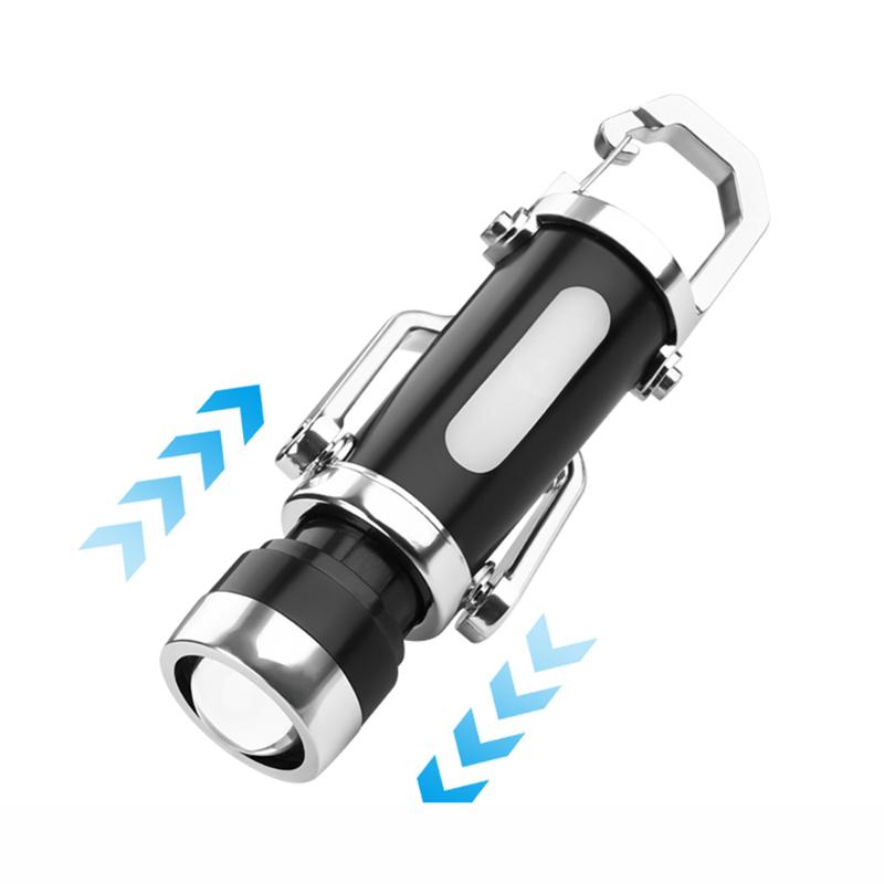Rechargeable Mini EDC Keychain Flashlights Multifunctional Work Lights Portable Emergency Light for Walking Searching Hiking