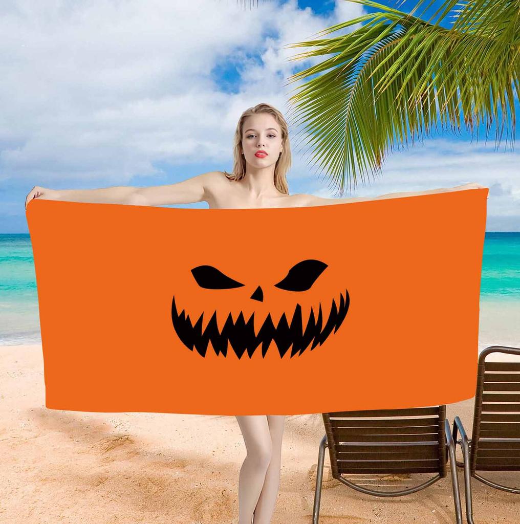 Halloween pumpkin background single-sided printing Beach Towel Home Decoration Bath Towel 75x150cm Bathroom