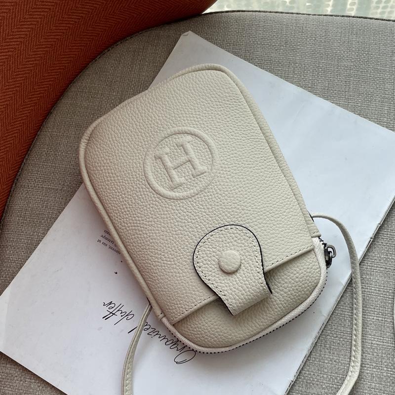 

2025 Multifunctional Genuine Leather Crossbody Phone Bag - Embossed Top Layer Cowhide Shoulder Bag