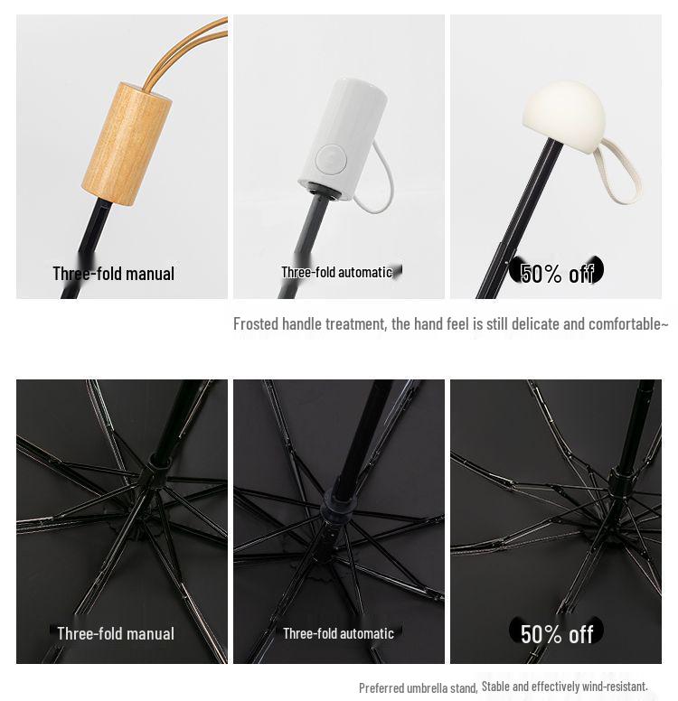 Fully Automatic Vintage Chinese Style UV Protection Folding Sun and Rain Umbrella for Women