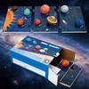 3D Planet Wooden Solar System Toy - 8 Planets with Balls & Cards - Montessori Astronomy for Kids 3+ - Safe Water-Based Paint