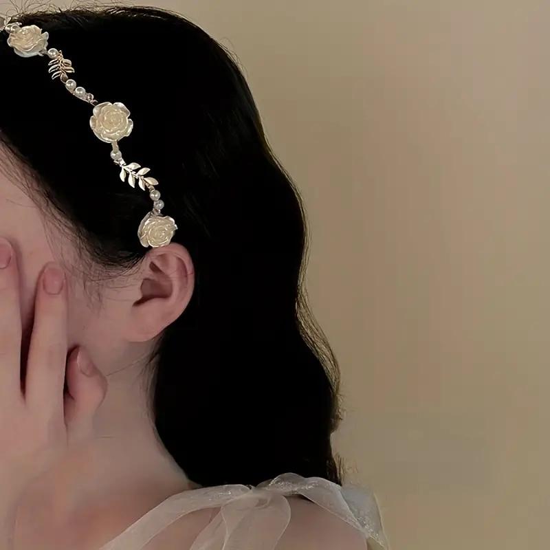 Fashion Velvet Rose Pearl Women's Headbands Luxurious Elegant Sweet Headbands Versatile Daily Women's Headbands Hair Accessories