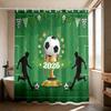 Soccer Football Shower Curtain 90Gsm Waterproof Stadium Trophy Print Bathroom Decor With Hooks