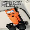 Multi-Functional Sunglasses Holder for Car Sun Visor Clip On PU Leather Card Organizer with Pen Loop
