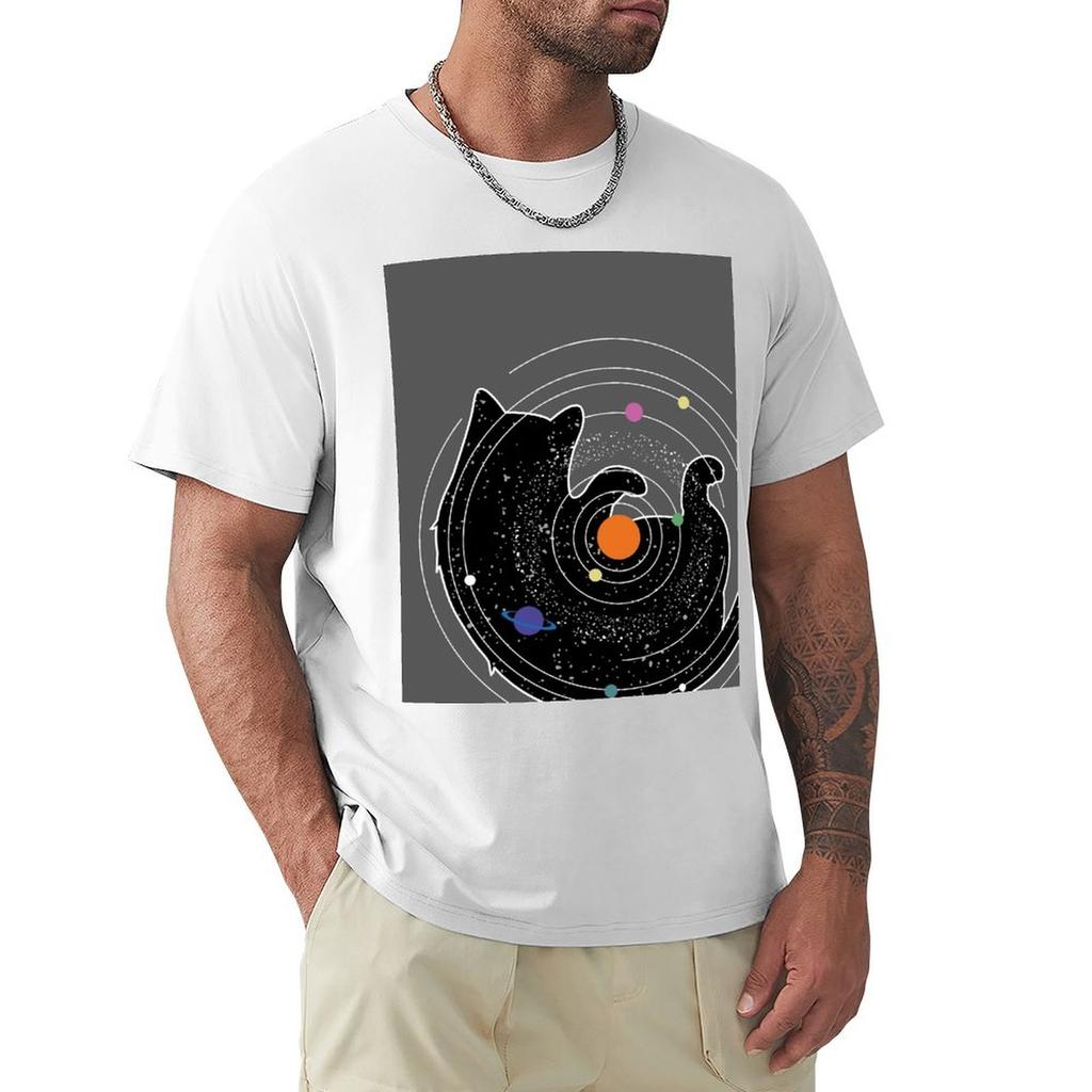 Space cat univers TShirt plain cute tops anime stuff t shirts for men graphic