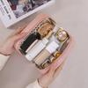 Travel Portable Cosmetic Bag Storage Bag PU Leather Material Toiletry Bag Waterproof Large Capacity Cosmetic Bag with Divider