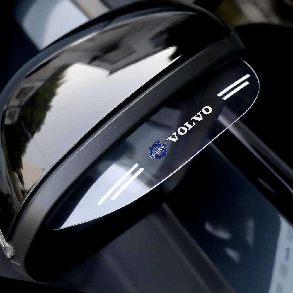 2Pcs PVC Transparent Car Side Rear View Mirror Rain Eyebrow Visor For Volvo R Design T6 AWD C30 C40 C50 C70 S40 S60 S70 S80 S90
